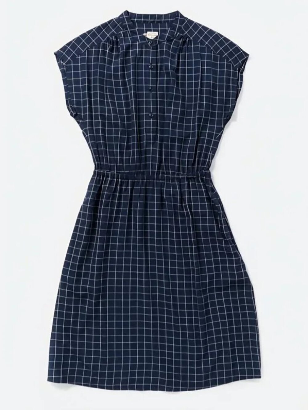 Bridge & Burn Lorane Dress Navy Windowpane Size Small